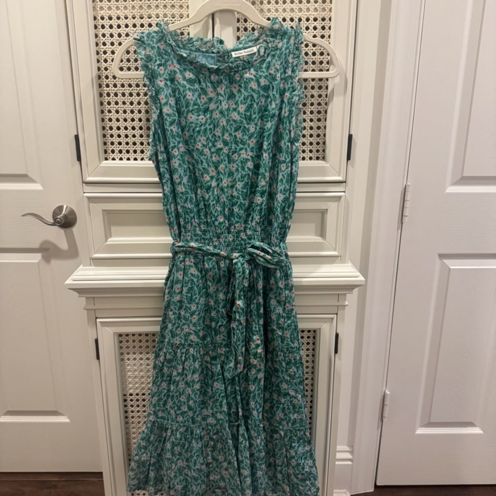 Roller Rabbit Teal Floral Midi Dress